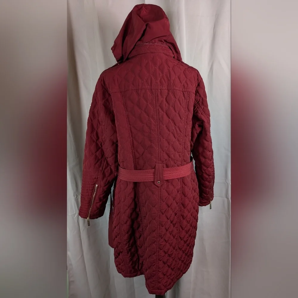 Michael Kors Maroon Puffer Jacket with Quilted Design‎